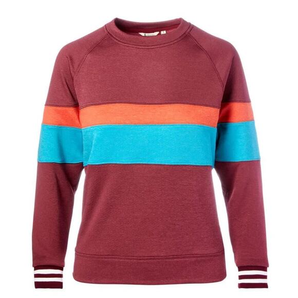 Cotopaxi Bandera Crew Sweatshirt Fleece Pullover Stripe Burgundy Size Large - Picture 1 of 12